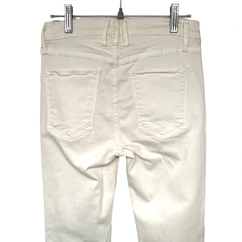 McGuire Ambrosio Majorette White Bohemian Kick Flare High Rise Crop Jeans - Picture 7 of 12